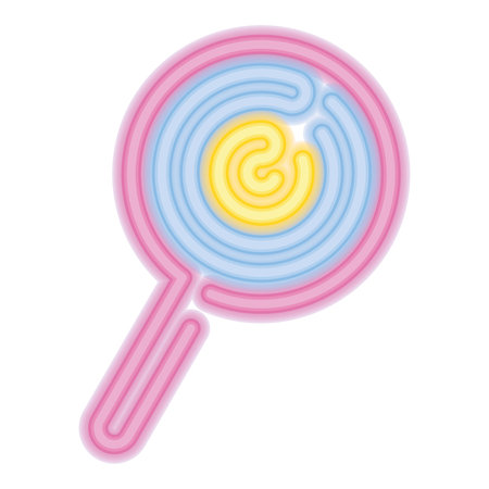 Isolated colored neon magnifying glass icon Vectorのイラスト素材
