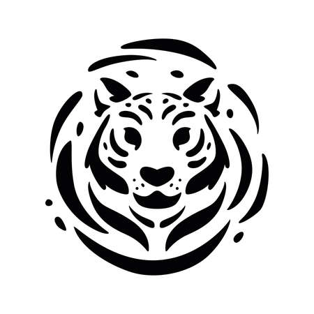 Isolated abstract tiger animal silhouette Vectorのイラスト素材