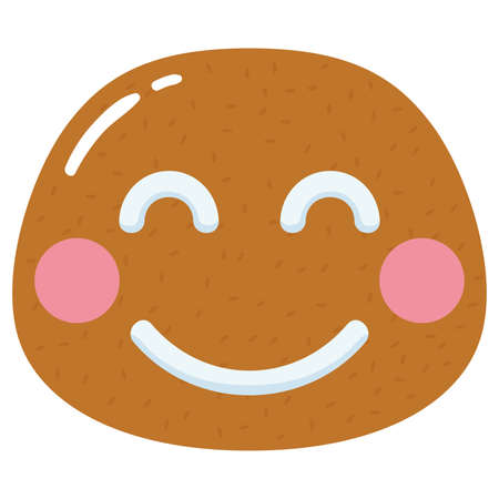 Gingerbread face man cartoon kawaii Christmas season Vectorのイラスト素材