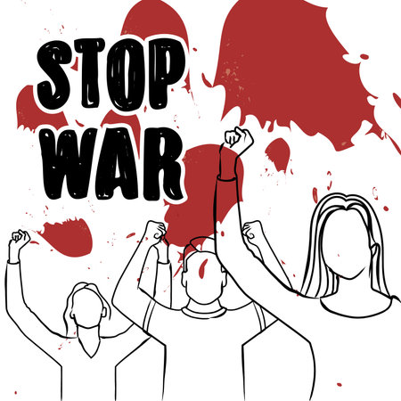 People protesting Stop war poster Vectorのイラスト素材