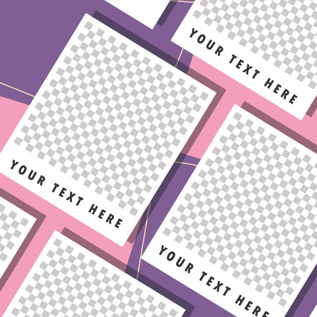 Purple empty social network post template Vectorのイラスト素材