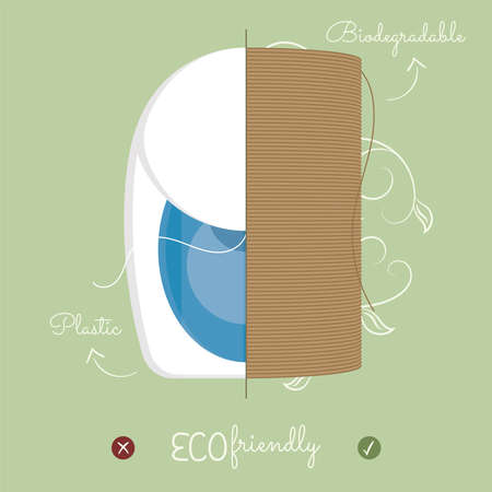Eco friendly biodegradable plastic product concept template Vectorのイラスト素材