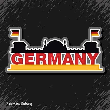 Reichstag landmark with the colors of German flag Vectorのイラスト素材