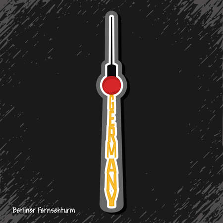 Berliner fernsehturm landmark with the colors of the German flag Vectorのイラスト素材