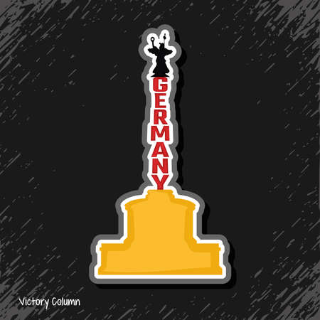 Victory column landmark with the colors of the German flag Vectorのイラスト素材