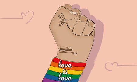 Isolated hand doing a revolution symbol LGBT concept Vectorのイラスト素材