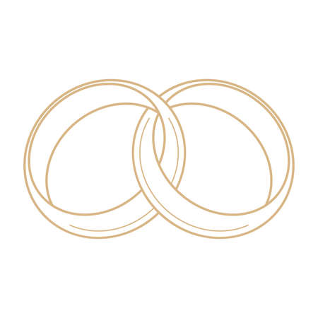 Isolated sketch of a pair of wedding rings Vectorのイラスト素材