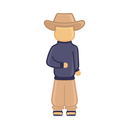 Isolated cute farmer cartoon icon Vectorのイラスト素材