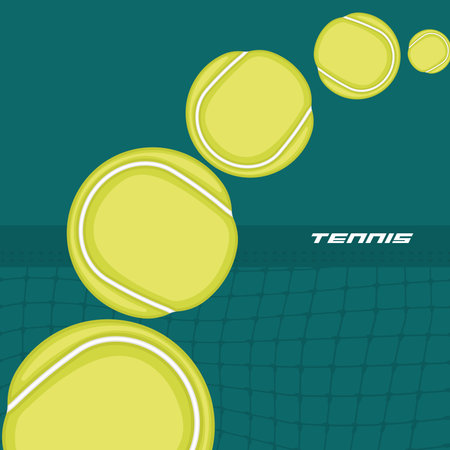Tennis ball going above a net Vectorのイラスト素材