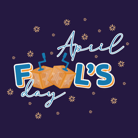 April fool day template text with a pair of surprise boxes Vectorのイラスト素材
