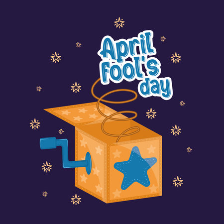 April fool day template text comming out of a surprise box Vectorのイラスト素材