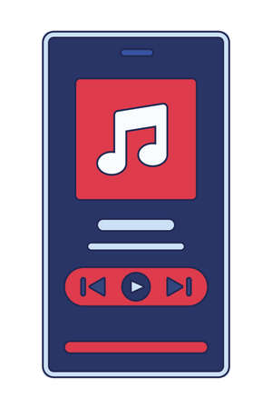 Isolated cellphone device with music player icon Vectorのイラスト素材