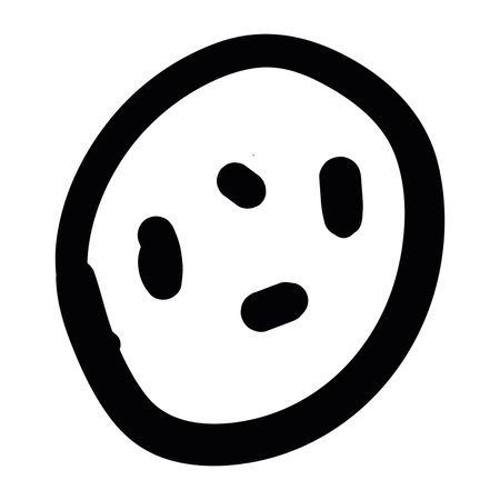 Isolated chocolate chip cookie icon flat design Vectorのイラスト素材