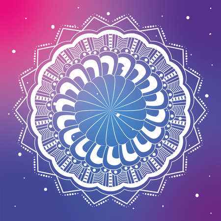 Isolated white mandala Vintage arabic pattern Vectorのイラスト素材