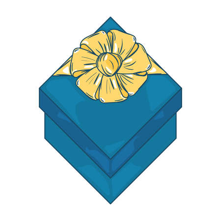 Isoalted sketch of a present with a wrapped ribbon Vectorのイラスト素材