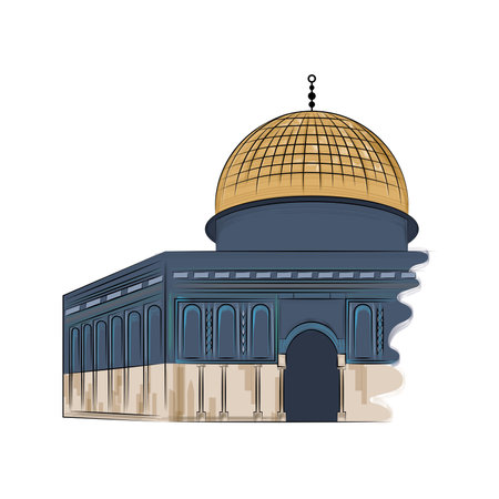 Isolated colored jewish synagogue building landmark Vectorのイラスト素材