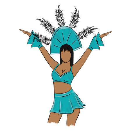Isolated brazil carnival girl character Vectorのイラスト素材