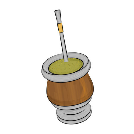 Isolated colored argentina mate traditional drink Vectorのイラスト素材