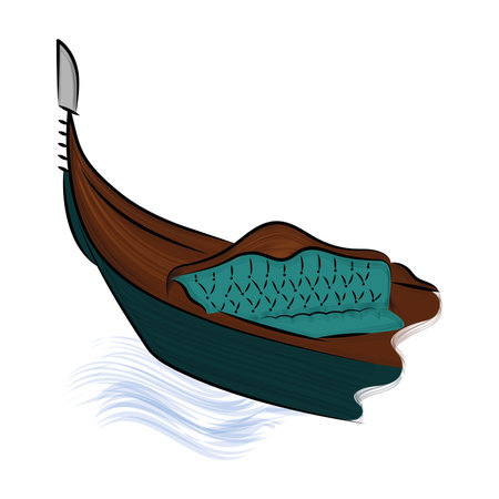 Isolated colored sketch of a venetian gondola Vectorのイラスト素材