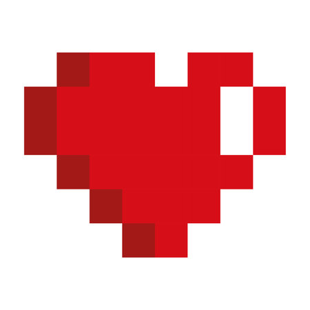 Isolated pixel heart shape icon 8 bit design Vectorのイラスト素材