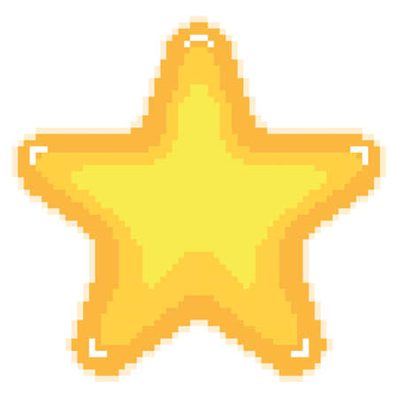 Isolated pixel star shape icon 8 bit design Vectorのイラスト素材
