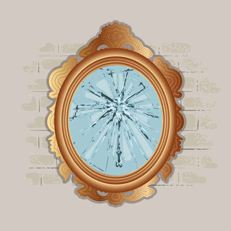 Isolated broken image Bad luck Friday thirteen Vectorのイラスト素材