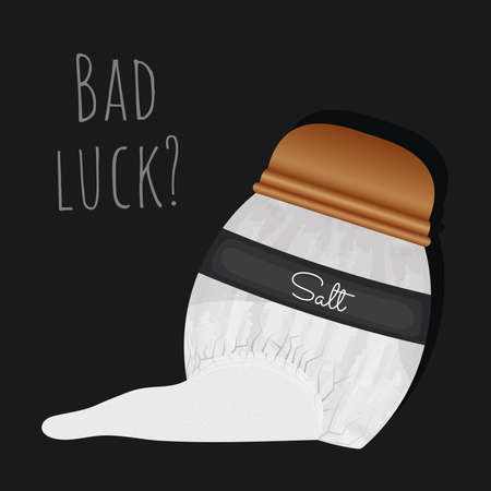 Isolated broken salt shaker Bad luck Friday thirteen Vectorのイラスト素材