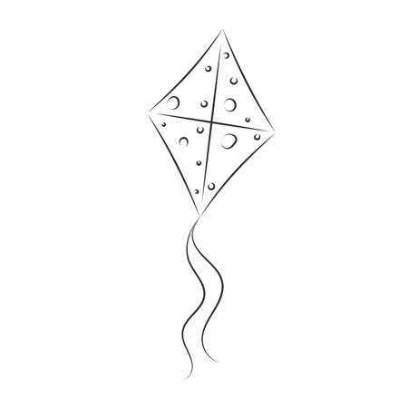 Isolated sketch of a kite toy Vectorのイラスト素材