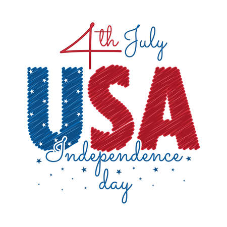 Scratched colored text USA independence day template Vectorのイラスト素材