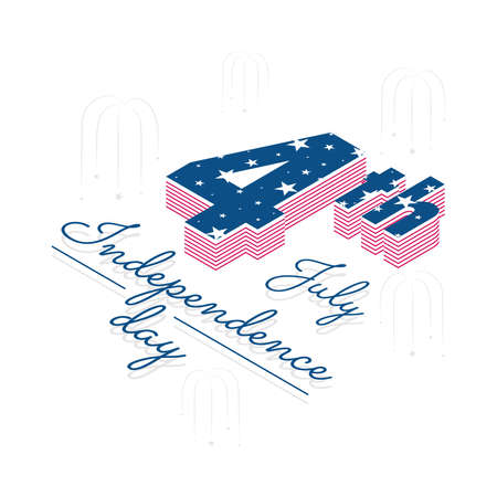 Isolated colored text Happy usa independence day Vectorのイラスト素材