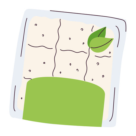 Isolated sketch of a vegan product on a plastic bag Vectorのイラスト素材
