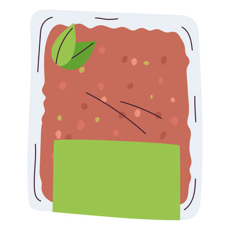Isolated vegan meat on a plastic bag Vectorのイラスト素材