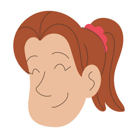 Isolated cute girl avatar cartoon Vectorのイラスト素材