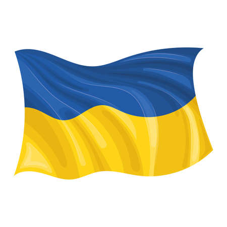 Isolated waved flag of Ukraine Vectorのイラスト素材