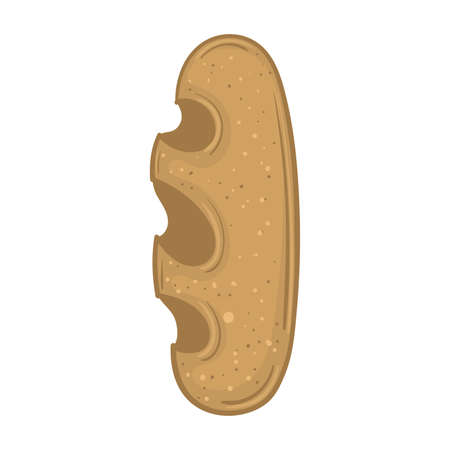 Isolated baguette bread icon Bakery product Vectorのイラスト素材