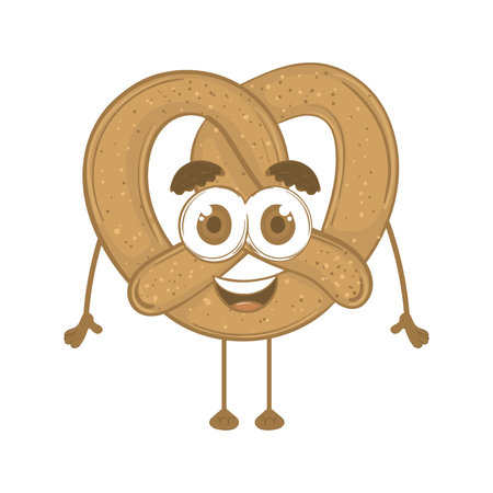 Isolated pretzel cartoon kawaii Bakery product Vectorのイラスト素材