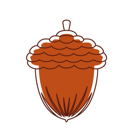 Isolated colored autumn nut sticker icon Vectorのイラスト素材