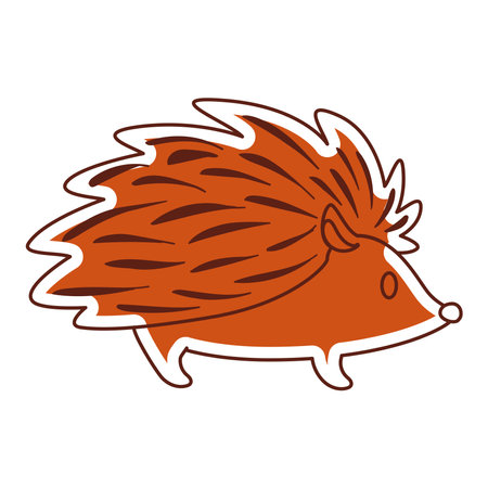 Isolated colored hedgehog animal sticker icon Vectorのイラスト素材
