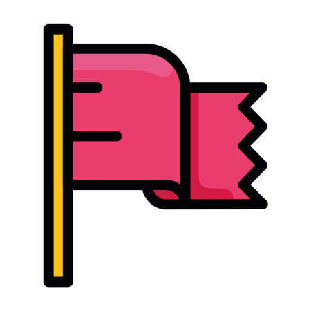 Isolated red waving flag videogame icon Flat design Vectorのイラスト素材