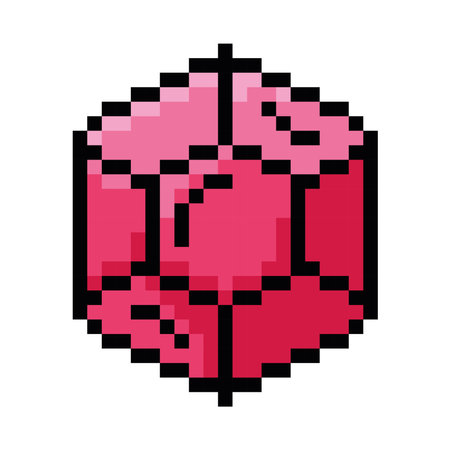 Isolated colored ruby videogame icon Pixelated style Vectorのイラスト素材