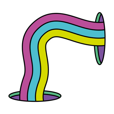 Isolated colored 60s groovy rainbow emote Vectorのイラスト素材