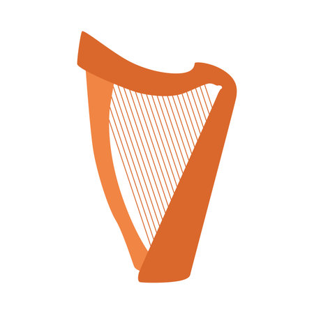 Isolated orange irish harp icon Vectorのイラスト素材