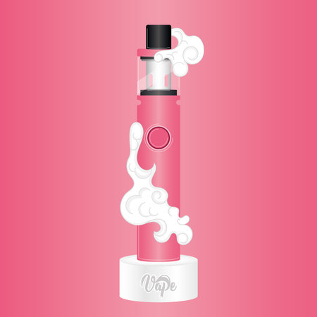 Isolated pink electronic cigarette icon Vectorのイラスト素材