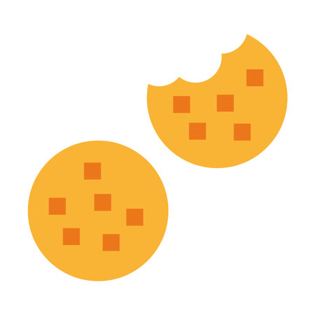 Isolated pair of chocolate cookie candy sheer flat icon Vectorのイラスト素材