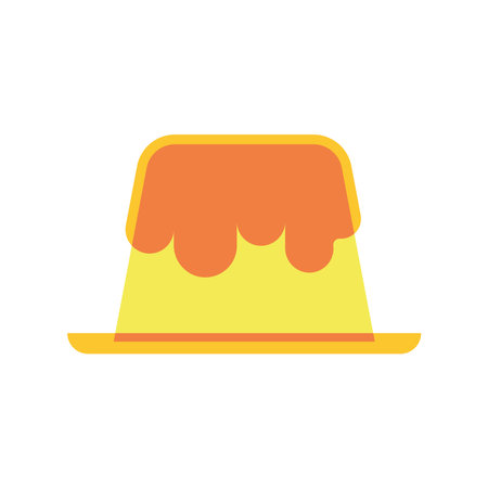 Isolated yellow jelly candy sheer flat icon Vectorのイラスト素材