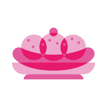 Isolated pink banana split ice cream candy sheer flat icon Vectorのイラスト素材
