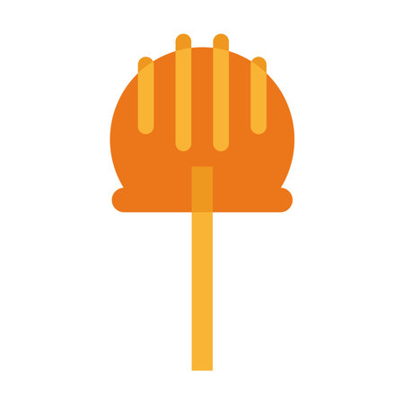 Isolated orange chocolate lollipop candy sheer flat icon Vectorのイラスト素材
