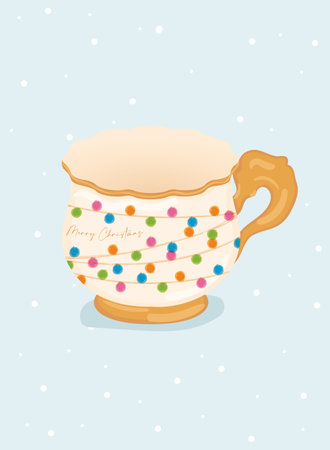 Isolated detailed empty christmas tea cup Vectorのイラスト素材