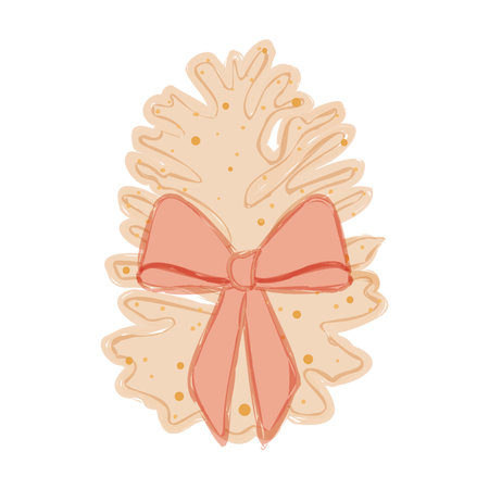 Isolated detailed colored holly leaf with a ribbon Vectorのイラスト素材