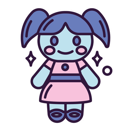 Isolated cute doll toy icon Vectorのイラスト素材